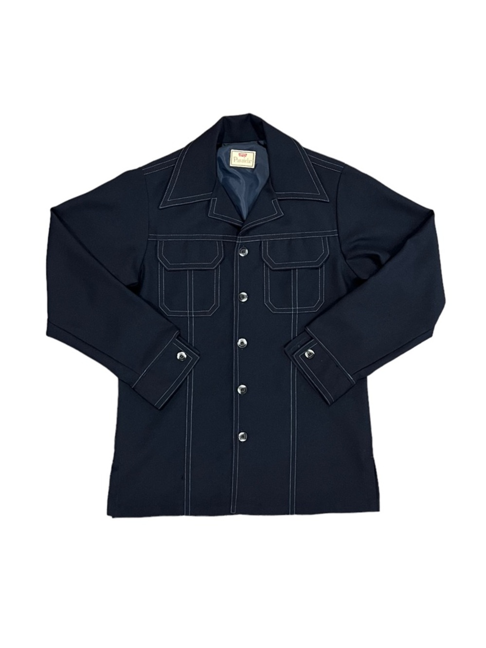 True Vintage 1970s Levi’s Panatela Navy Long Sleeve Shirt Made in USA